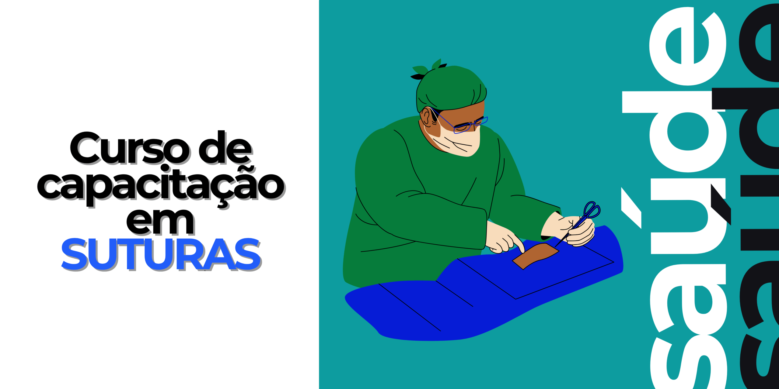 Banner Clínica Médica Simples Branco e Azul